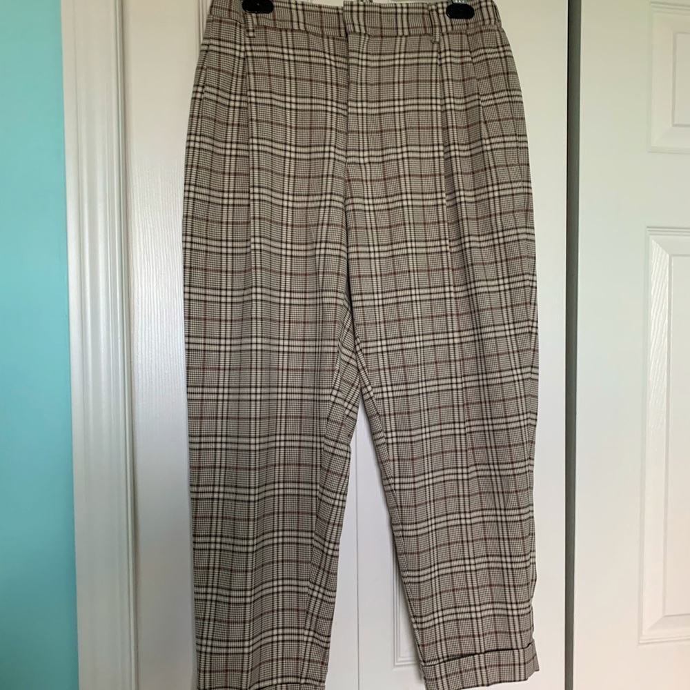 Top Man Plaid Straight Leg Dress Pants (unisex)